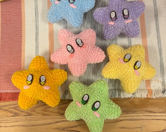 Crochet Star Plushie | Personalized Handmade Amigurumi Video Game Themed Stuffed Toy Custom Color