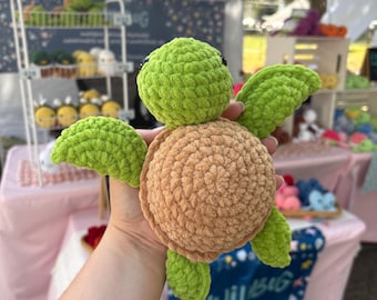 Crochet Turtle |  Handmade Classic Turtle Stuffed Plushie Sea Animal Toy
