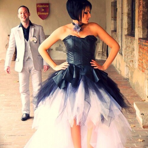 black leather wedding dress