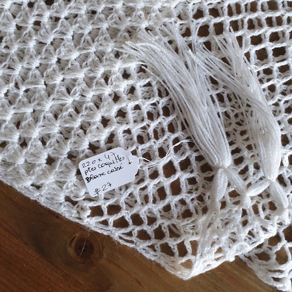 Etole Châle de mariée bohême en laine blanc cassé… - image 10