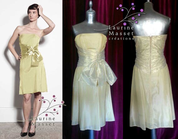 yellow gold cocktail dress