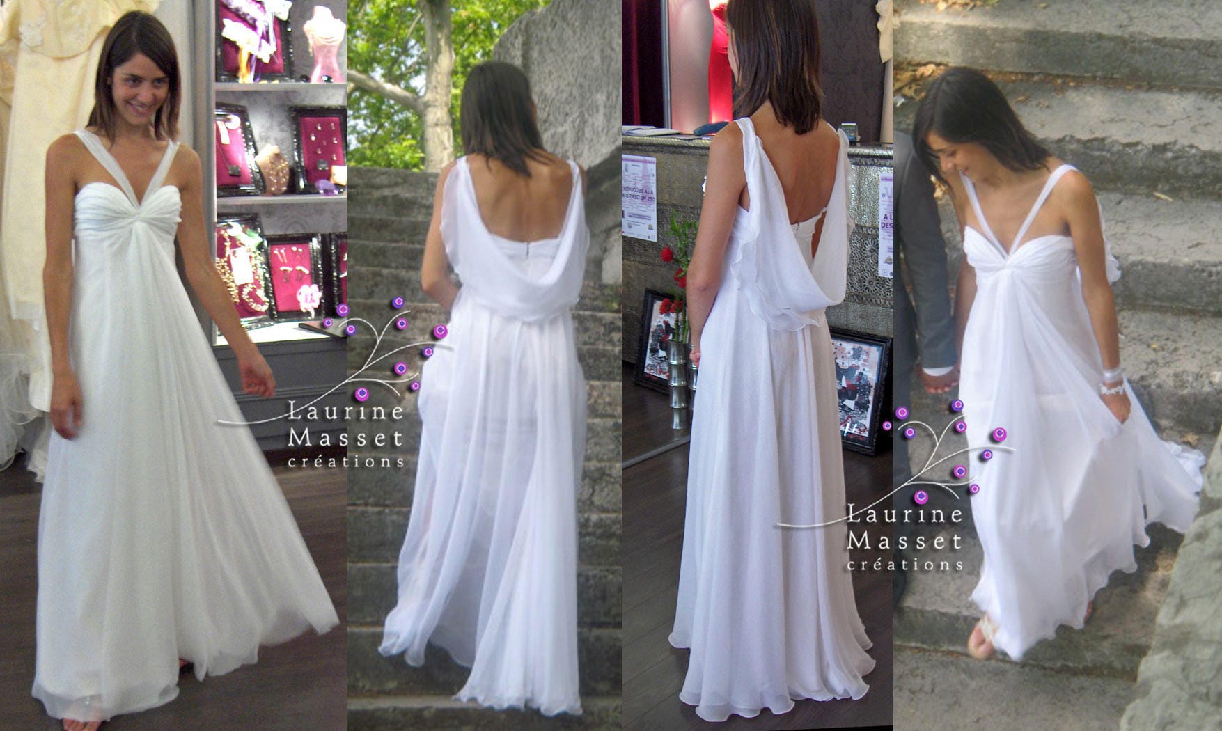 Robe de mari e boh me boho en mousseline drap e grec romaine