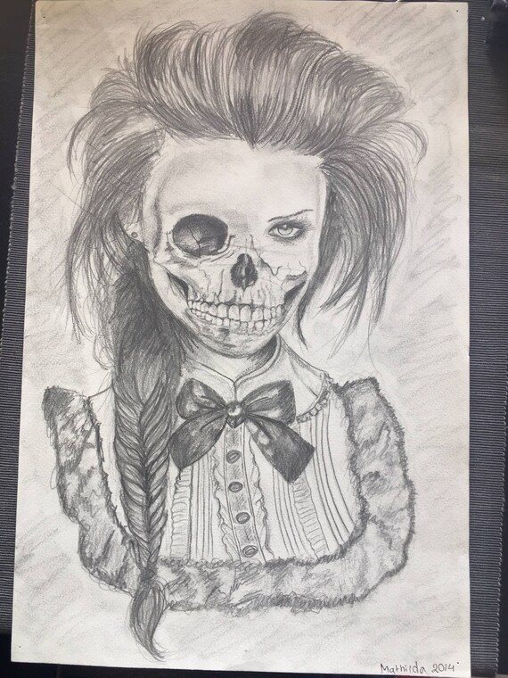 Deathskull Rysunek Dziewczyny 46x30 Cm