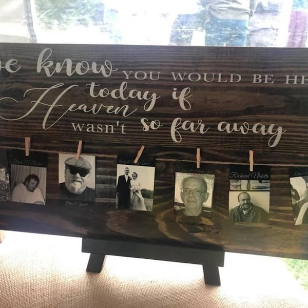 We know you would be here today if Heaven wasn’t so far away Pallet wedding decor sign