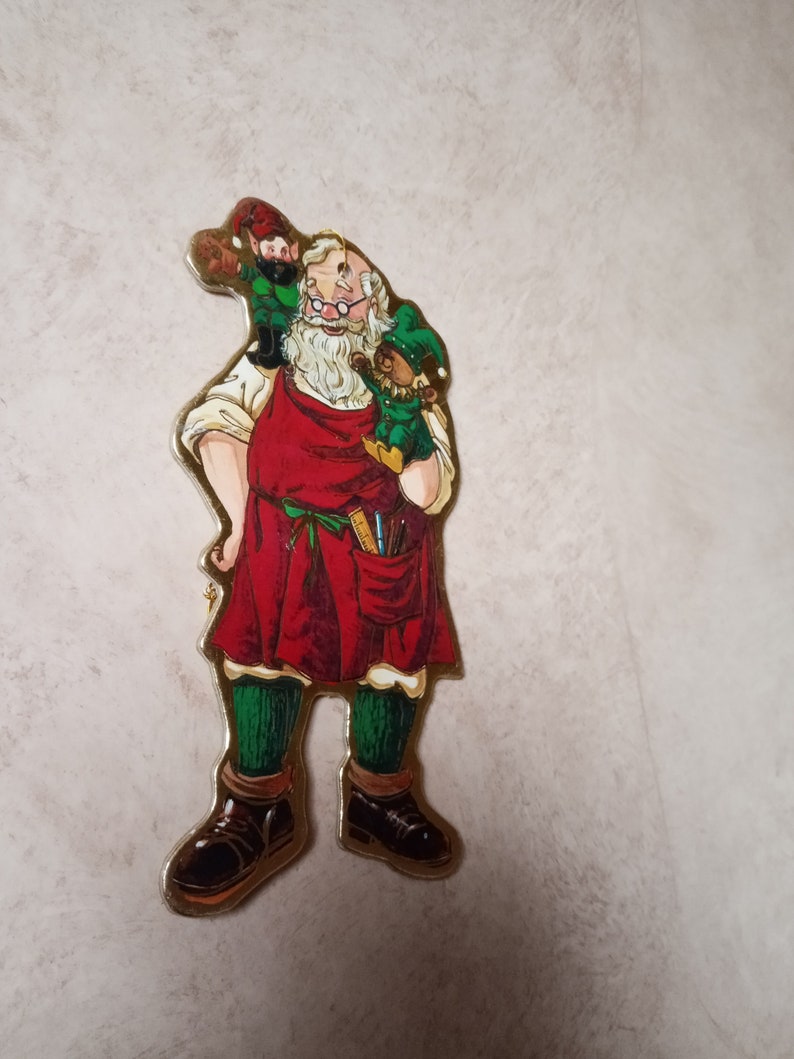 Vintage Diecut Santa Claus Ornament Cardboard Christmas Tree Etsy