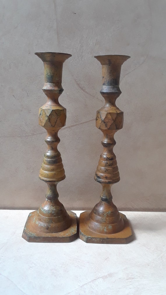 Vintage Multi Color Rustic Metal Candle Holders Made In India Etsy