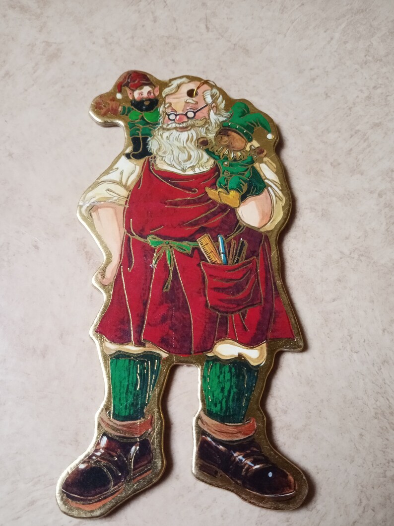 Vintage Diecut Santa Claus Ornament Cardboard Christmas Tree Etsy