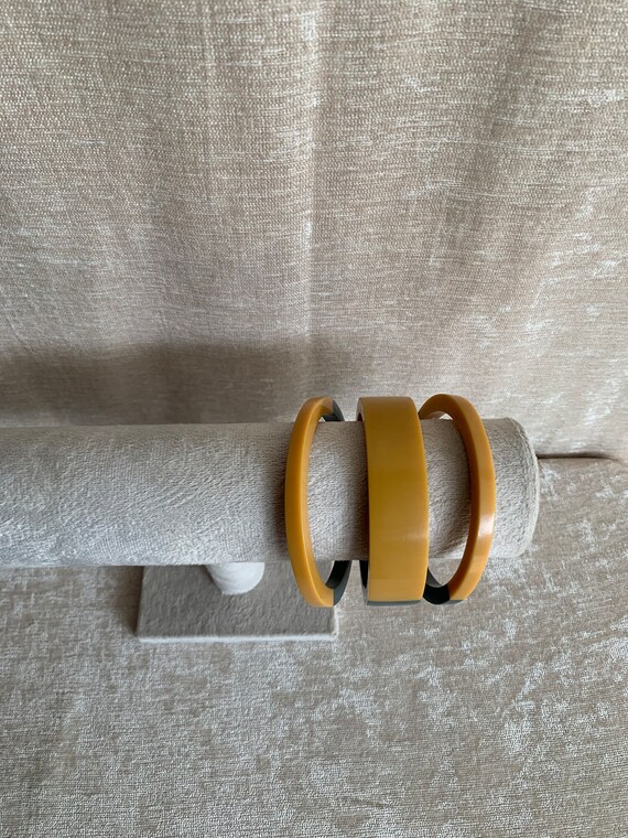 Two Tone Stackable Bangle Bracelet Set Made in In… - image 4