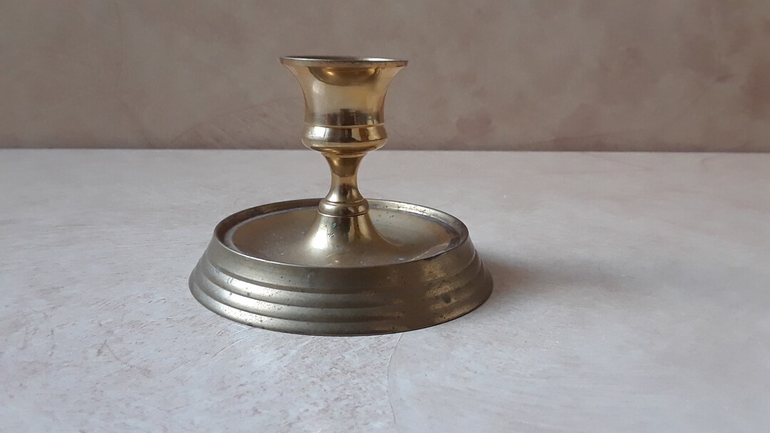Gatco Solid Brass Candle Holder Made in India Vintage Brass Etsy