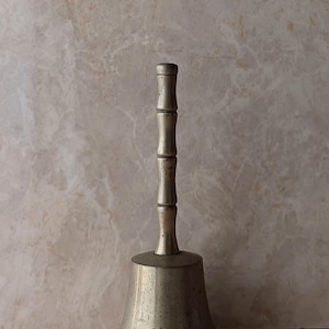 Vintage Handheld Brass Wedding Bell, Classroom Bell, Cottage Bell, Dinner Bell, Service Bell, Desk Bell, MCM Home Decor