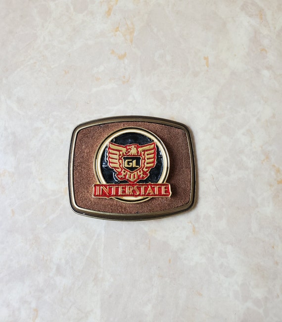 Vintage GL Interstate Belt Buckle 1979 Raintree, H