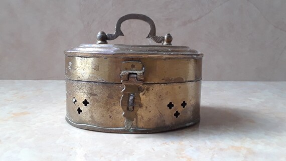 Vintage Brass Potpourri Holder Made In India Brass Oval Etsy