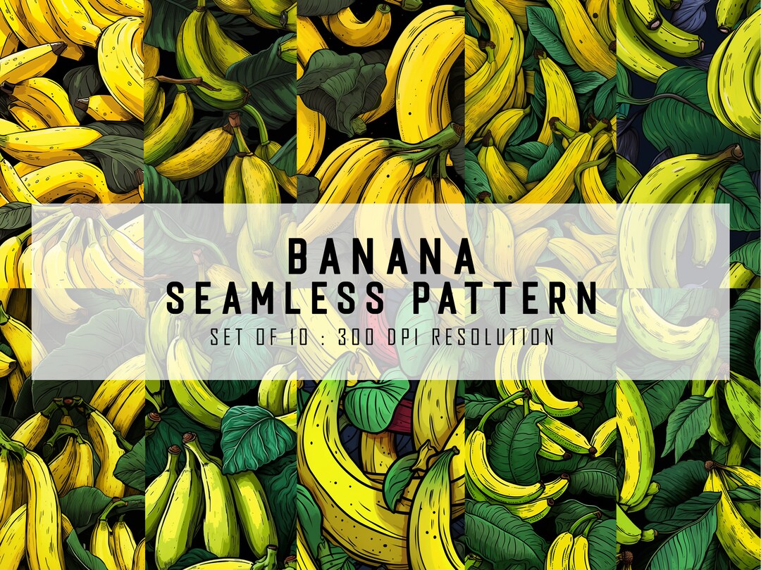 10 Bananas Fruit Seamless Patterns - Digital Download - Perfect for ...