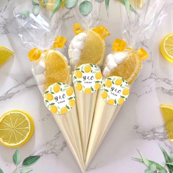 Personalized Baby Shower Lemonade Mix Favors, Candy Theme Cones, Gifts For Her, Spring Fling, Lemon Birthday Party Ideas, Summer Wedding