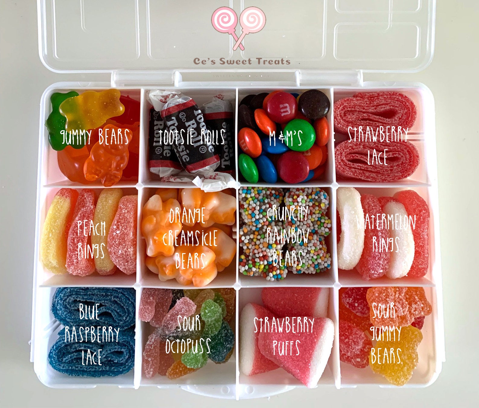 Customized Pink Candygram filled candy box. Tackle box Etsy