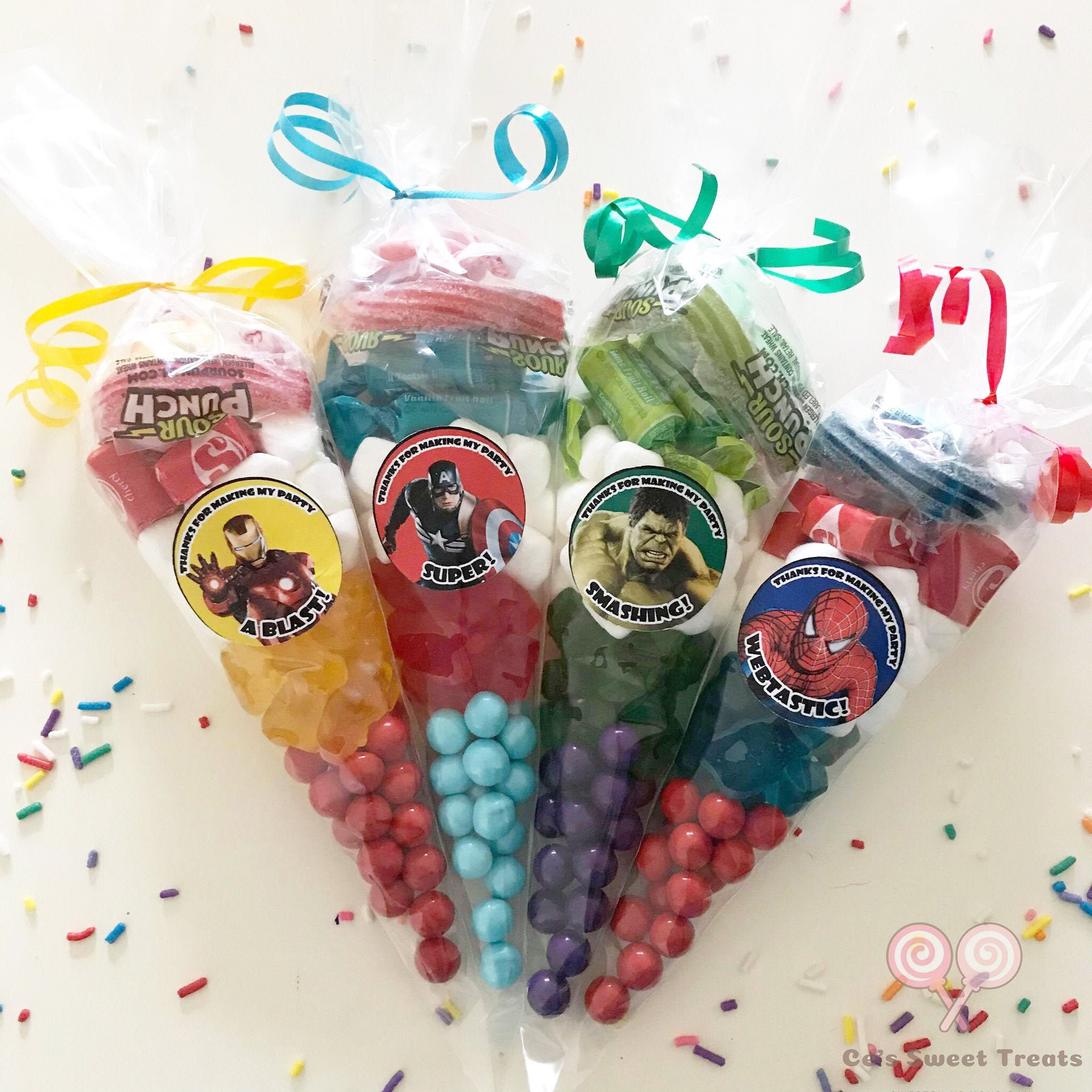 SUPER HERO candy party favors candy cone dc marvel hulk Etsy