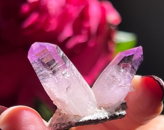 Vera Cruz Amethyst, Natural Twin Quartz, Amethyst, Purple Amethyst,  Natural Raw Crystals, Crystal Gifts, Twin Flame Gifts, MINI SIZE