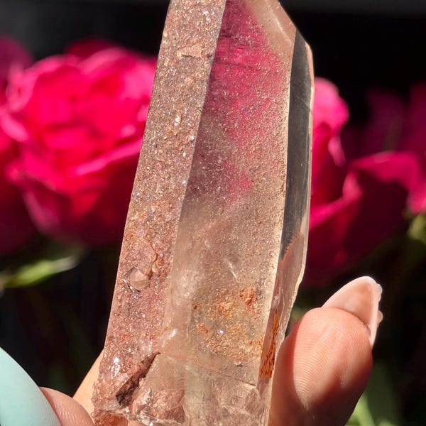 Druzy Hematite Quartz, Lithium Quartz Crystal,