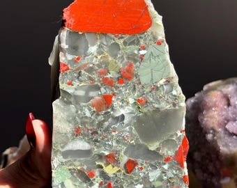 African BloodStone Free Form With Pyrite, Setonite, Bloodstone, Crystal Decor
