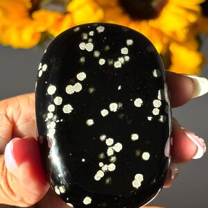 Stardust Obsidian Palm Stone, Obsidian, Rare Jalisco Mexico
