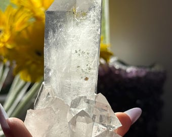 Raw Natural Clear Quartz Cluster Specimen, Brazil Quartz, Small