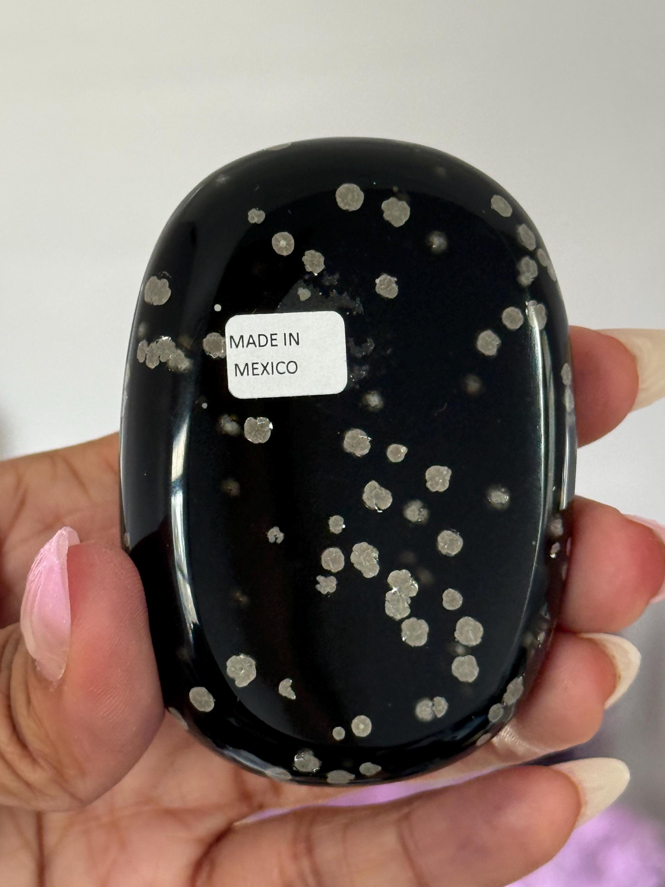 Stardust Obsidian Palm Stone, Obsidian, Rare Jalisco Mexico