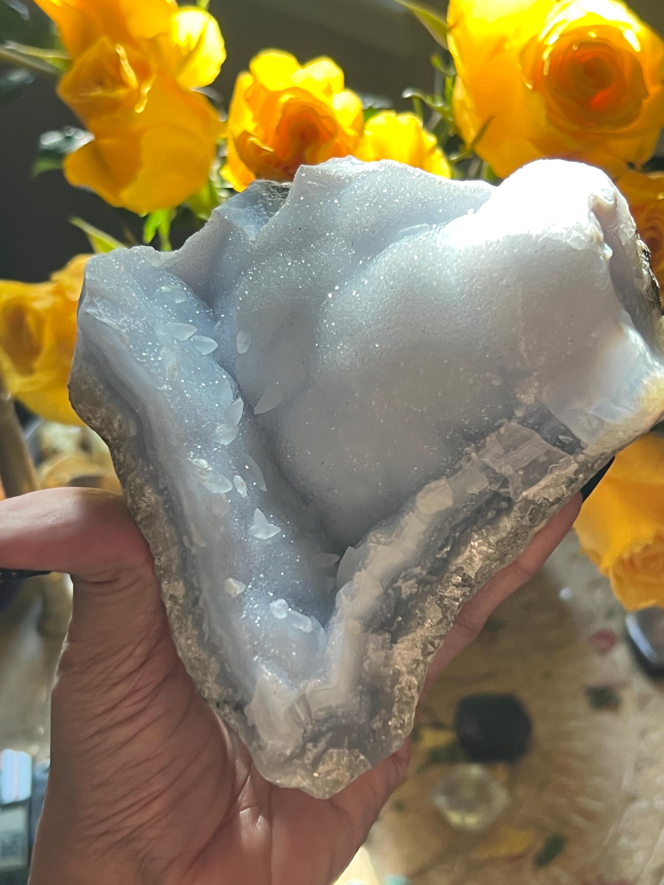 Natürliche Blaue Achat-Steine Roh - Einzigartige Mineralien Für Deko & Spiritualität