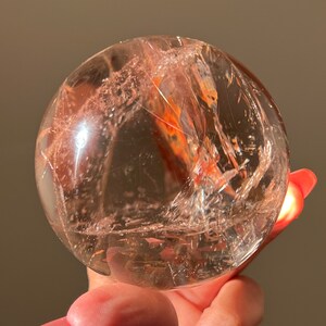 Smoky Quartz With Golden Rutile and Red Hematoid, Natural Smoky Quartz, Golden Rutile, Red Fire Quartz, Golden Rutile On Smoky Quartz, 77 mm