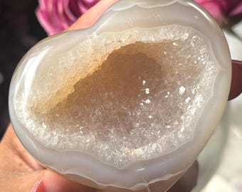 Druzy  agate heart, Amethyst Crystal Heart, Crystal Hearts, Small
