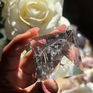 Natural Clear Quartz Pyramid: Spiritual Home Decor (1.74&quot; Diameter)
