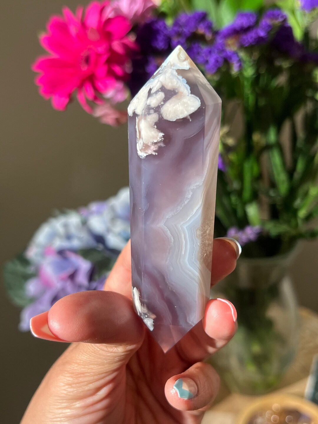 Black Flower Agate Black Flower Agate DT Blue Etsy