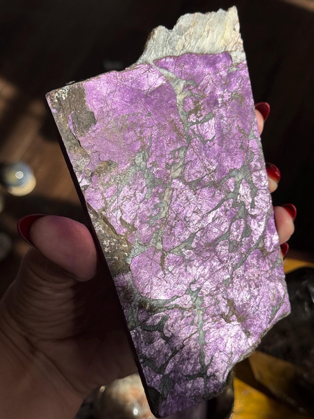 Peperite Stone Purpurite Slab, Flashy Purpurite Stone, Heterosite, Purpurite, - Etsy