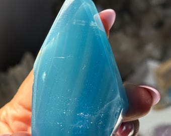 Blue Onyx Free Form , BLUE ONYX, Lemurian Aquatine, MINI