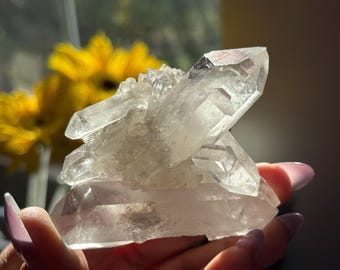 Raw Natural Clear Quartz Cluster Specimen, Brazil Quartz, Small