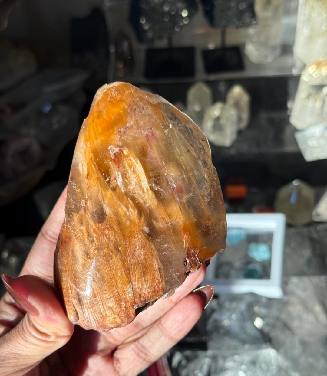 Rabbit Hair Quartz, Orange Rutilated Quartz, Amphibole Quartz, Orange ...