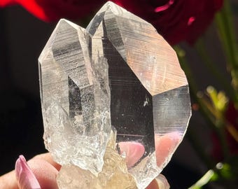 Colombian Lemurian Twin Quartz Crystal, Natural Raw Quartz