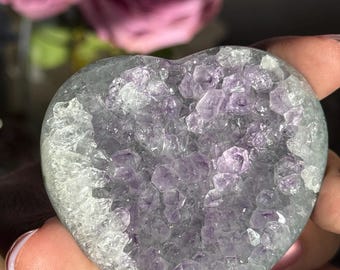 Uruguay Amethyst,  Amethyst Crystal Heart, Crystal Hearts, Small
