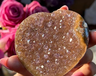 Uruguay Amethyst,  Amethyst Crystal Heart, Crystal Hearts, Small