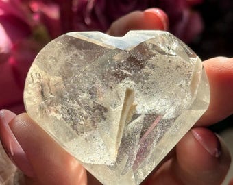 Faceted Quartz Heart, Crystal Heart From Brazil, Crystal Gifts,