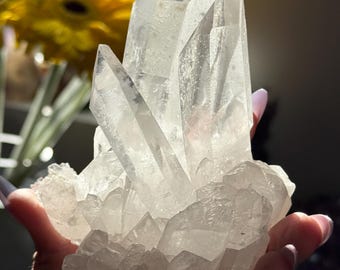 Raw Natural Clear Quartz Cluster Specimen, Brazil Quartz,