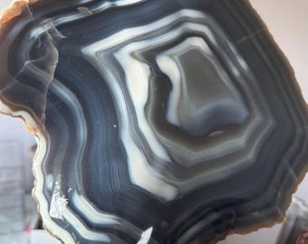 Extra Large Blue Agate Free Form, Orca Agate Statement Piece, Brazilian Crystal Decor