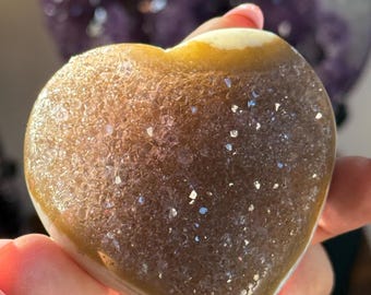 Uruguay Amethyst,  Amethyst Crystal Heart, Crystal Hearts, Small