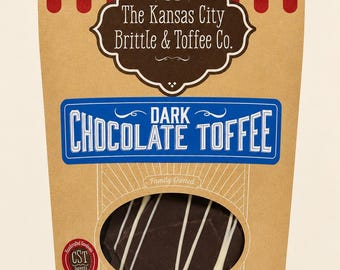 Dark Chocolate Toffee, Small-Batch, Ingredients, Gift Box (4 oz)