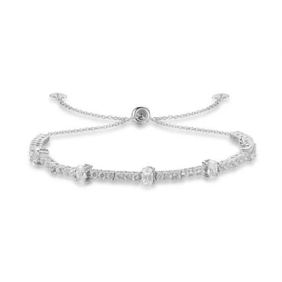 White zircon tennis bracelet deals