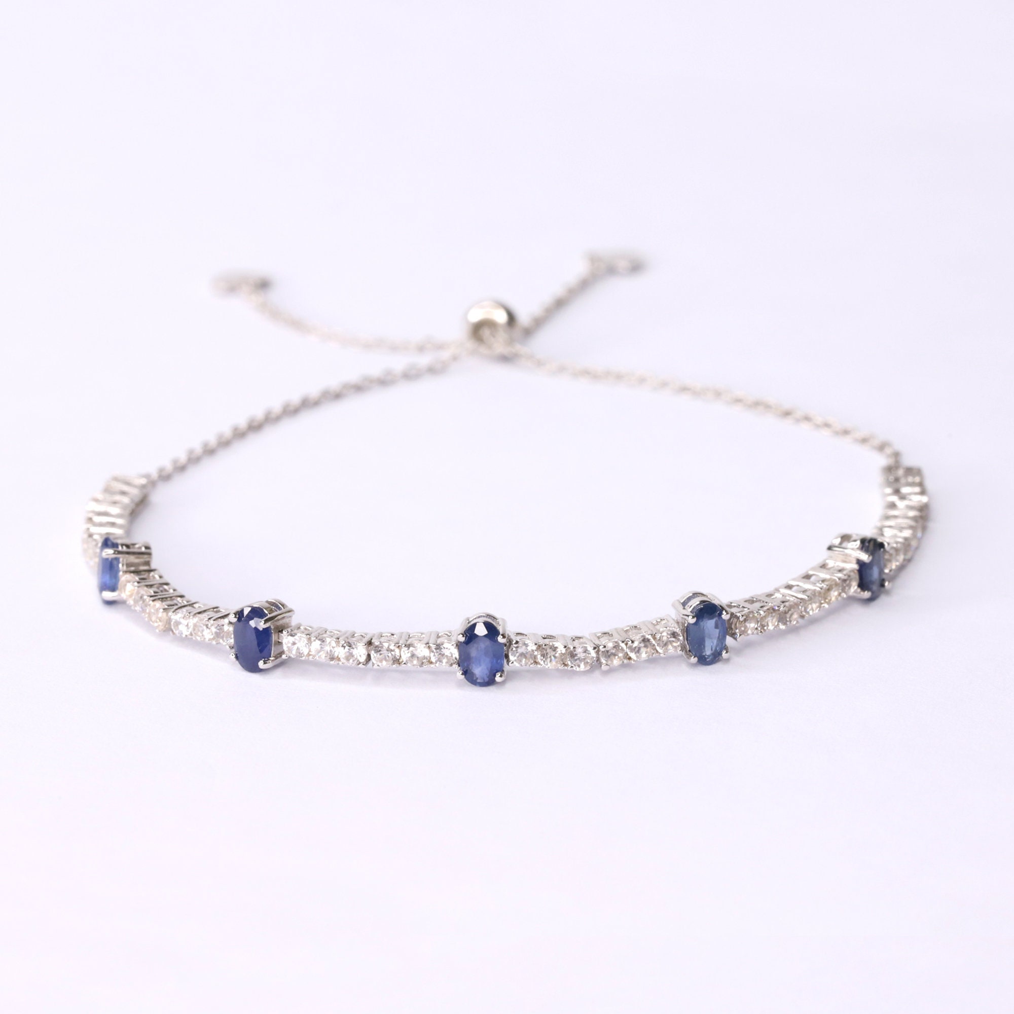10k Sapphire and Diamond Bracelet - Etsy