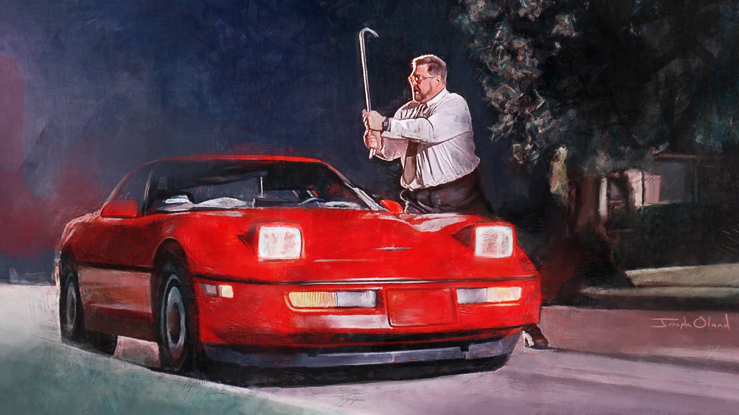Big Lebowski Print Of Walter Sobchak Smashing Sports Car With Etsy