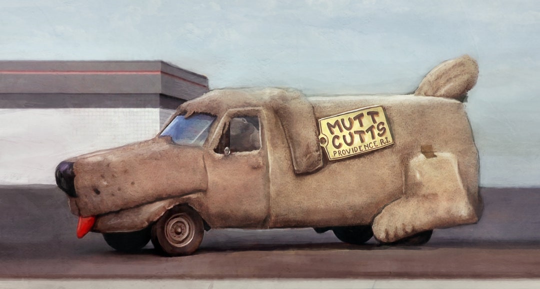 Painting Illustration of Famous 1984 Sheepdog Shaggin' Wagon Dog Van