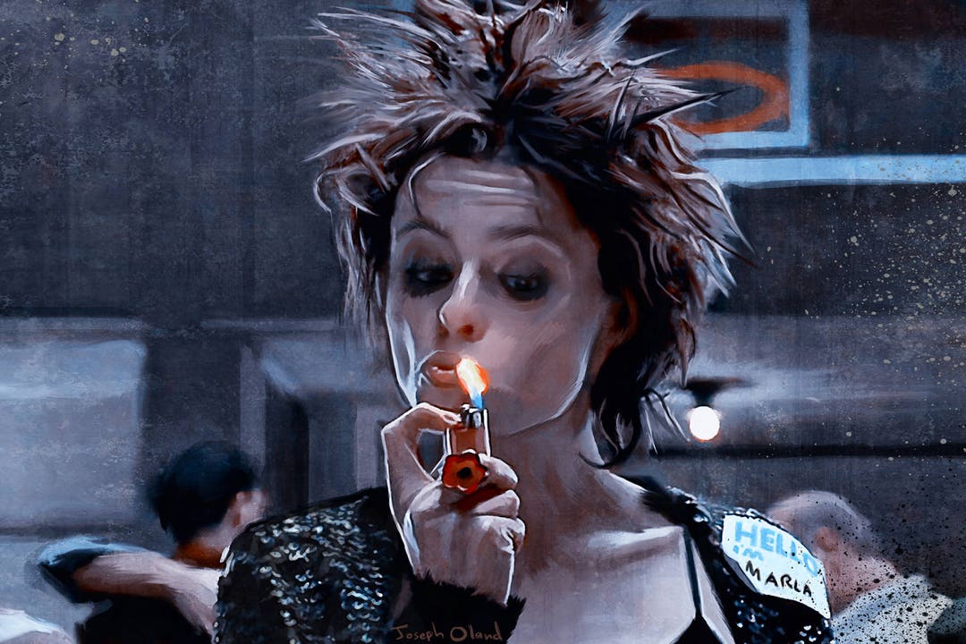 Fight Club Marla Singer Smoking A Cigarette Illustration Based on the