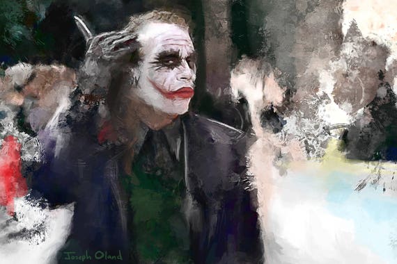 The Joker Illustration Print As Party Crasher In The Movie The Etsy