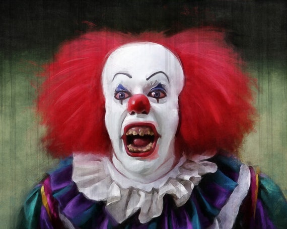 Painting Illustration of Tim Curry as Pennywise the Clown From - Israel